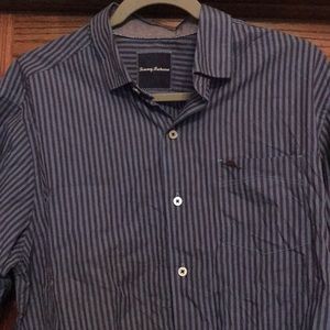 Tommy Bahama dress shirt NWT. Blue/Brown striped